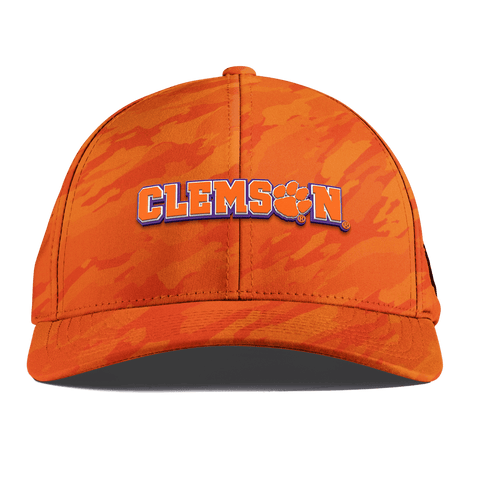 Clemson University "Clemson Block" Curved Performance Blaze Orange Camo