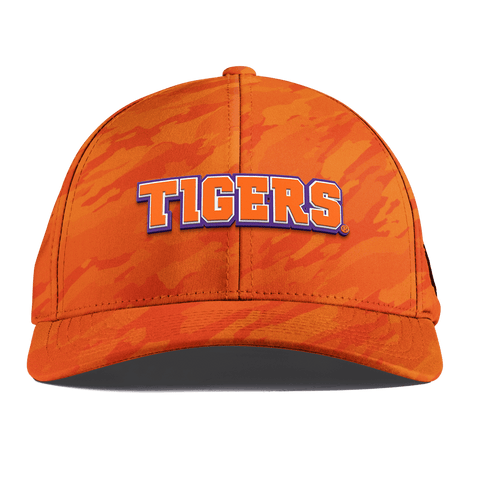 Clemson University "Clemson Tigers Block" Curved Performance Blaze Orange Camo