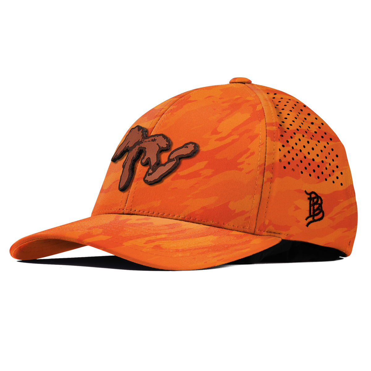 The Great Lakes Curved Performance Back Blaze Orange Camo
