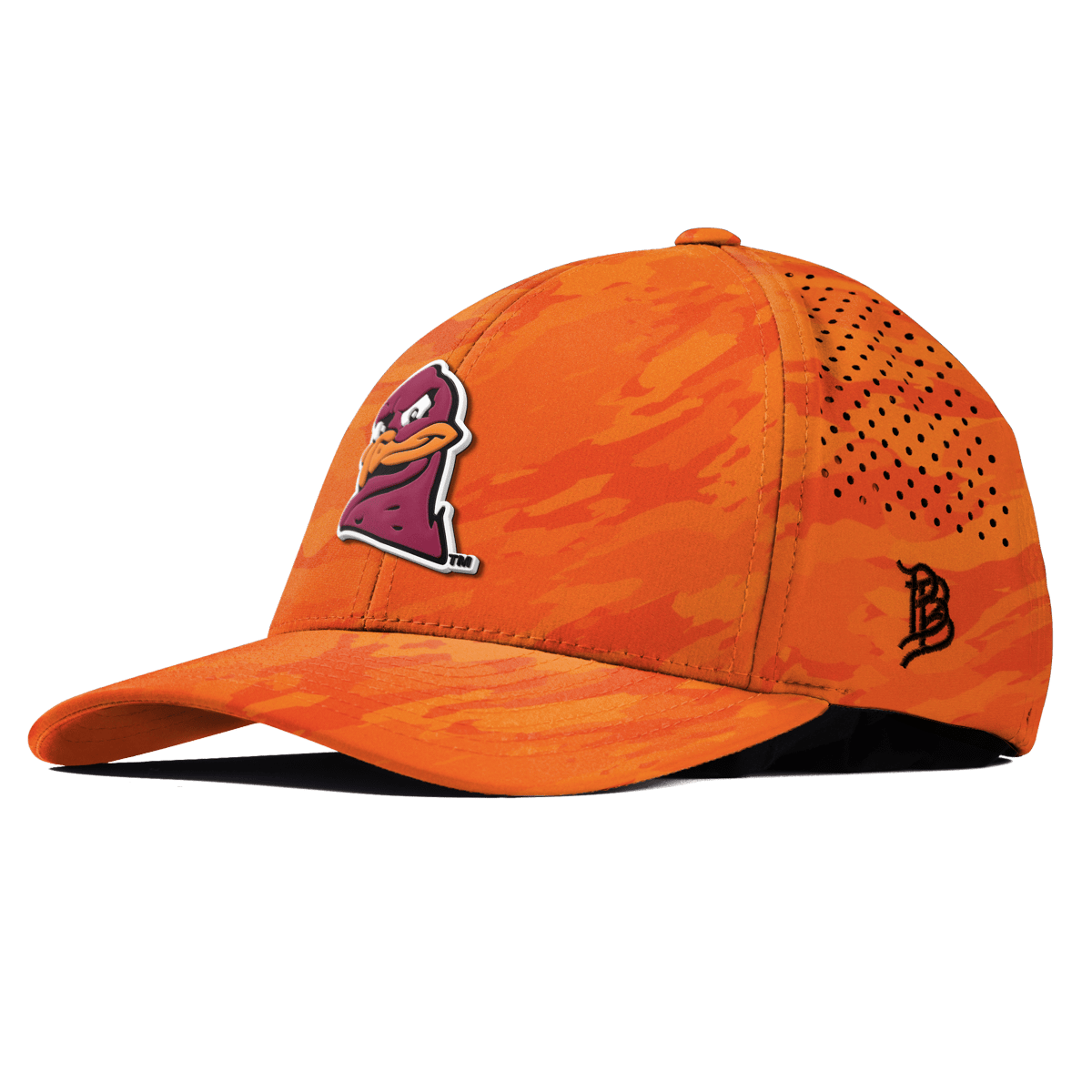 Virginia Tech University "HokieBird" Curved Performance Blaze Orange Camo