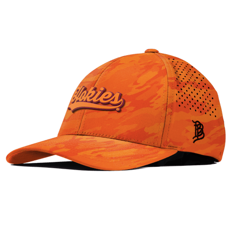 Virginia Tech University "Hokies Script" Curved Performance Blaze Orange Camo