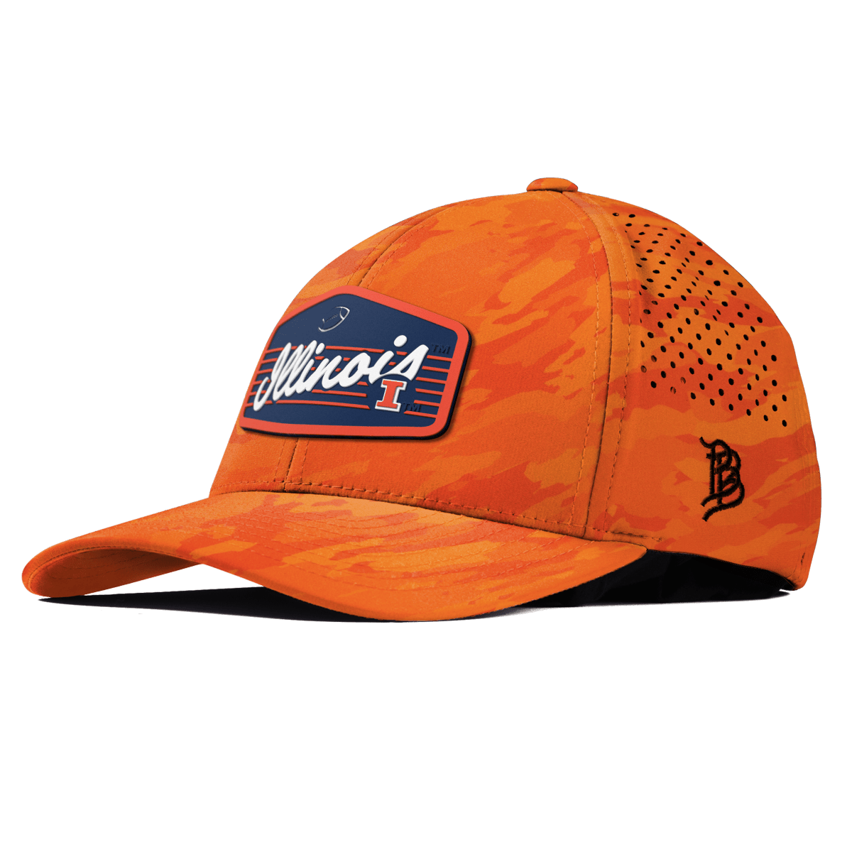 University of Illinois "Illini Football" Curved Performance Blaze Orange Camo