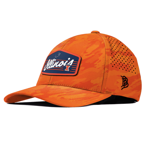 University of Illinois "Illini Football" Curved Performance Blaze Orange Camo