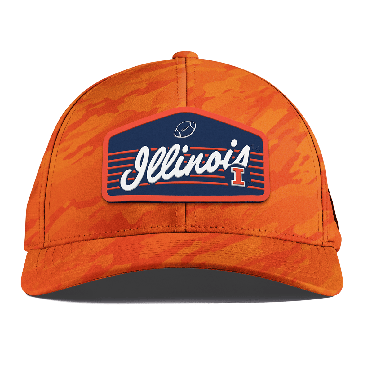 University of Illinois "Illini Football" Curved Performance Baze Orange Camo