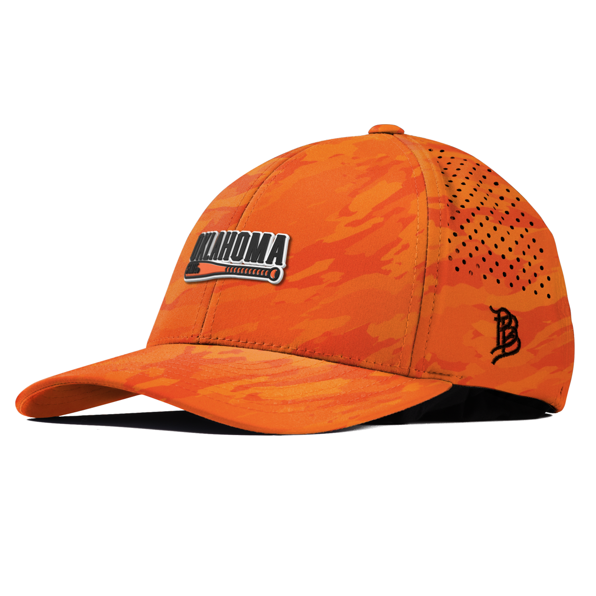 Oklahoma State University "OSU Baseball" Curved Performance Blaze Orange Camo