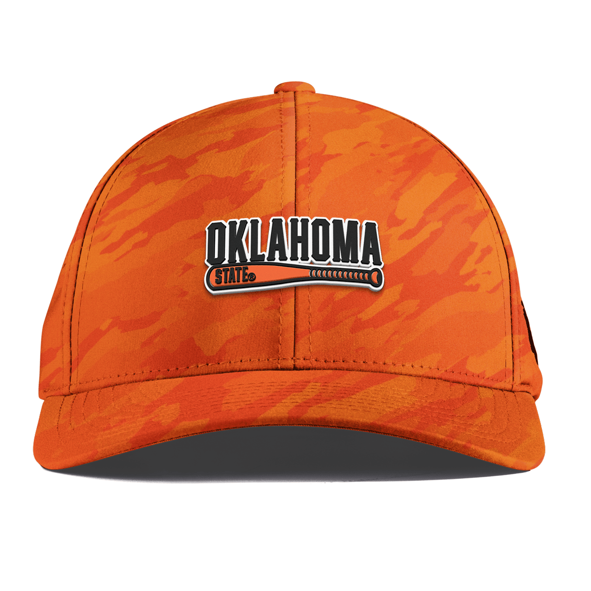 Oklahoma State University "OSU Baseball" Curved Performance Blaze Orange Camo