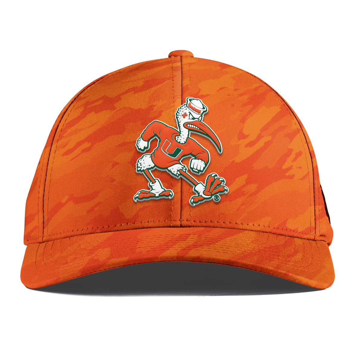 University of Miami "Sebastian the Ibis" Curved Performance Blaze Orange Camo