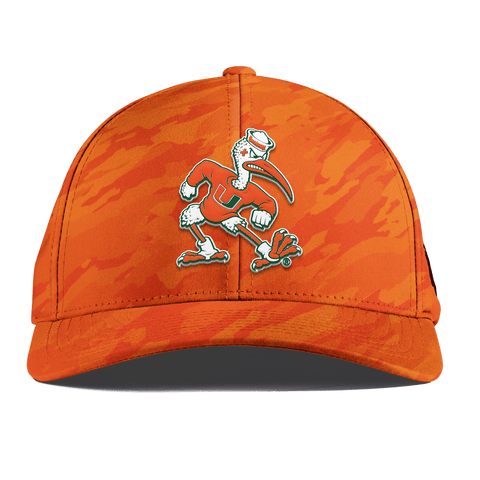University of Miami "Sebastian the Ibis" Curved Performance Blaze Orange Camo