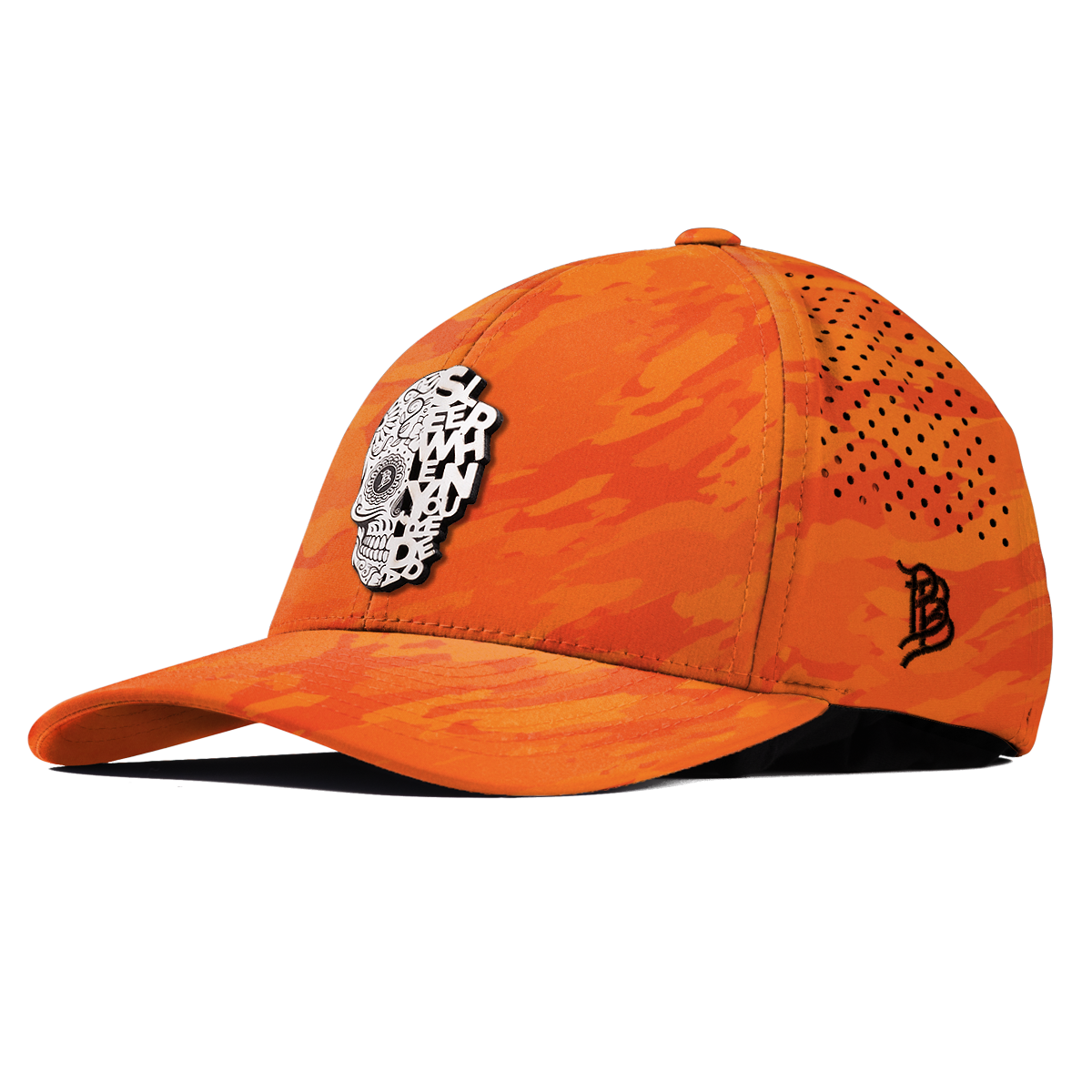Sleep When You're Dead Skull Curved Performance Orange Blaze