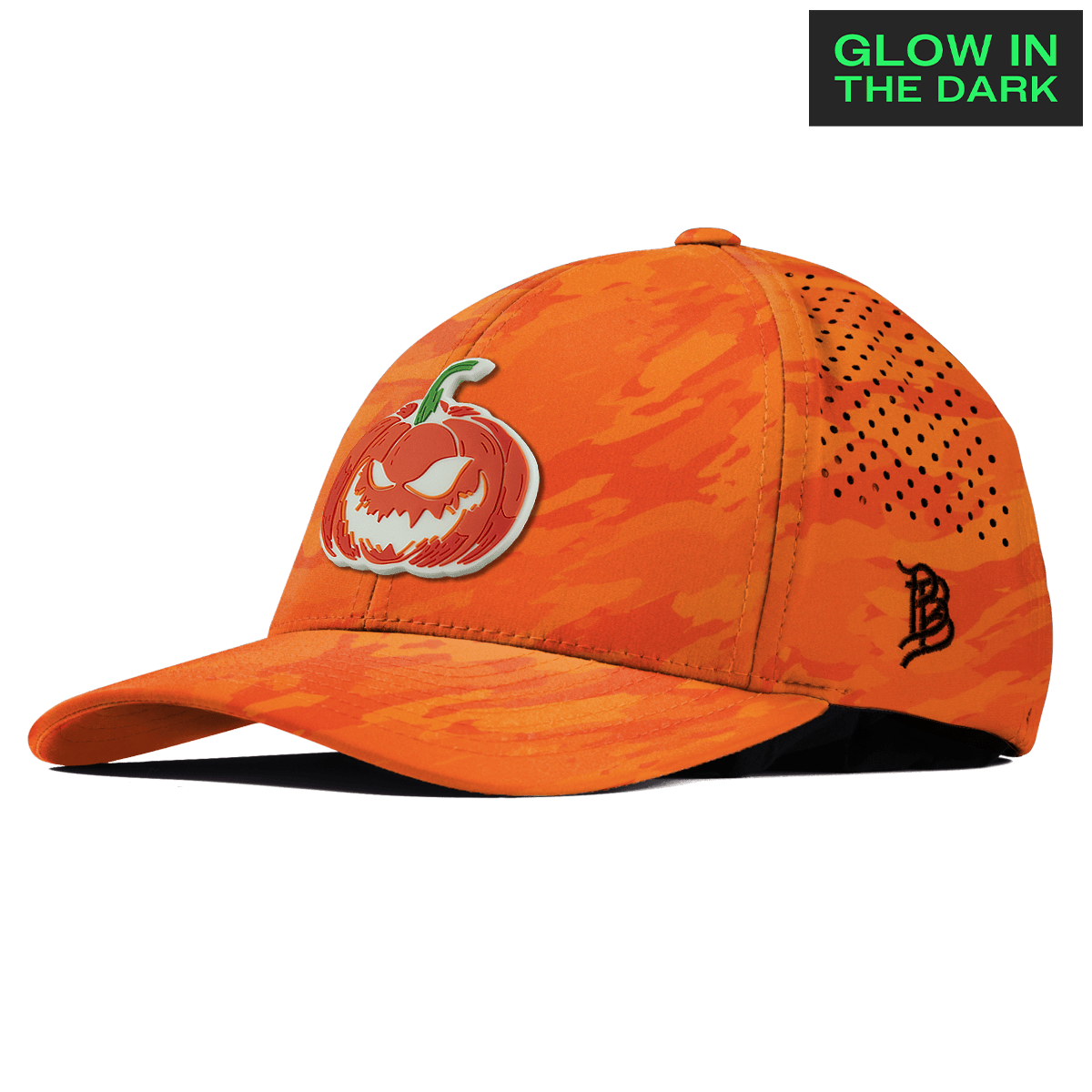 Jack-O-Lantern Glow Curved Performance Blaze Orange Camo