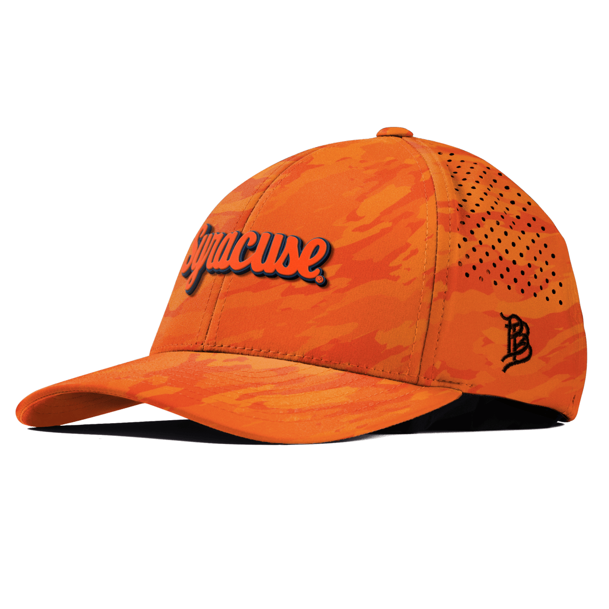 Syracuse University "Syracuse Throwback Script" Curved Performance Blaze Orange Camo