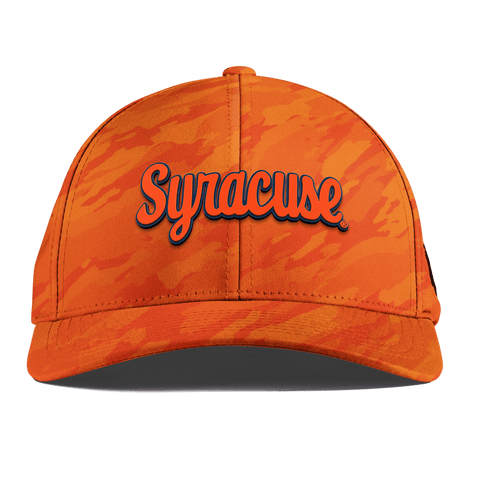 Syracuse University "Syracuse Throwback Script" Curved Performance Blaze Orange Camo