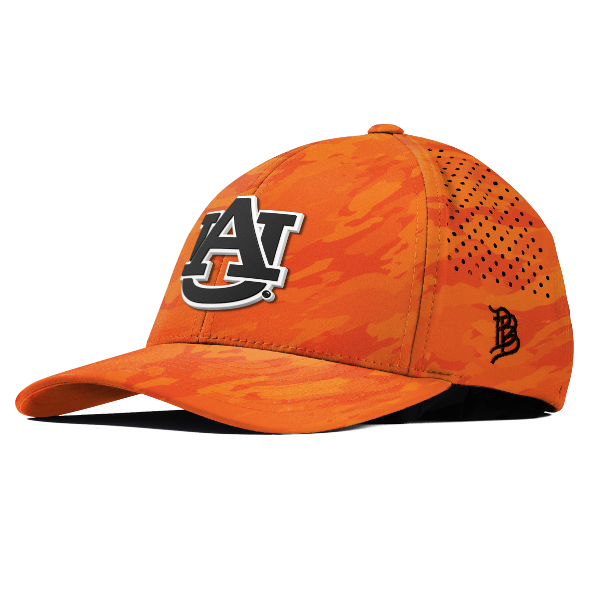 Auburn University "Vintage Auburn Team Logo" Curved Performance Blaze Orange Camo