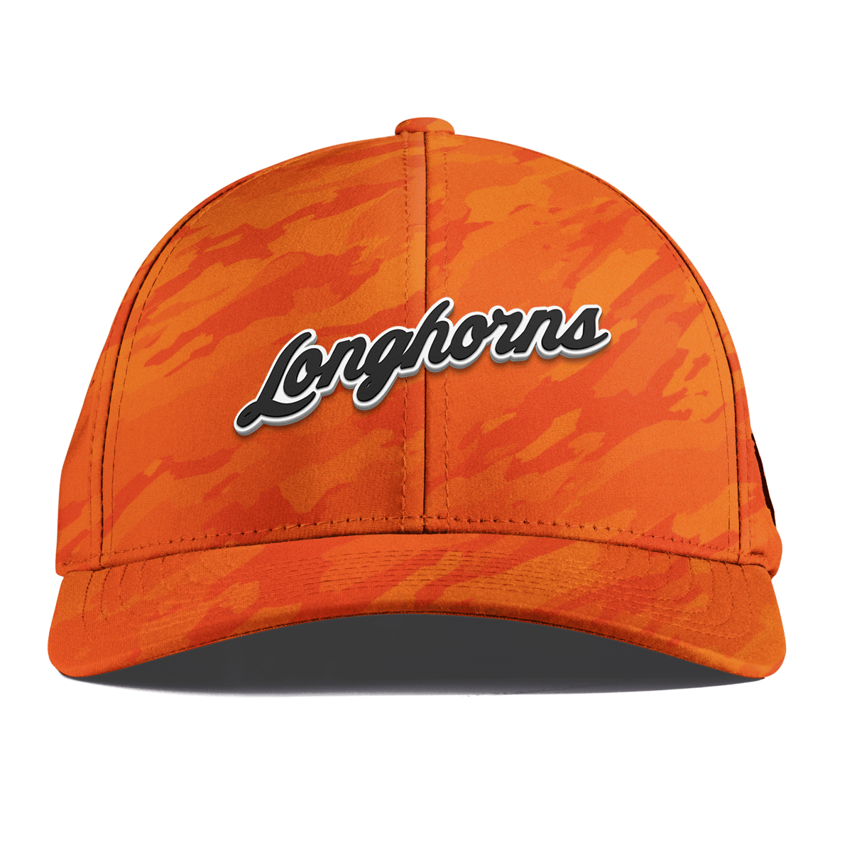 University of Texas "Vintage Texas Longhorn Script" Curved Performance Blaze Orange Camo