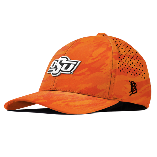 Oklahoma State University "Vintage OSU Team Logo" Curved Performance Blaze Orange Camo