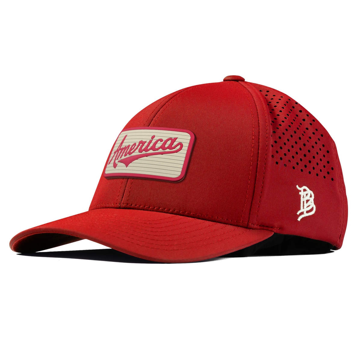 America Badge Curved Performance Red