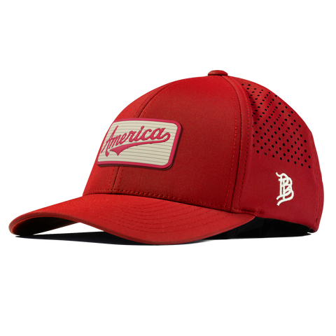 America Badge Curved Performance Red