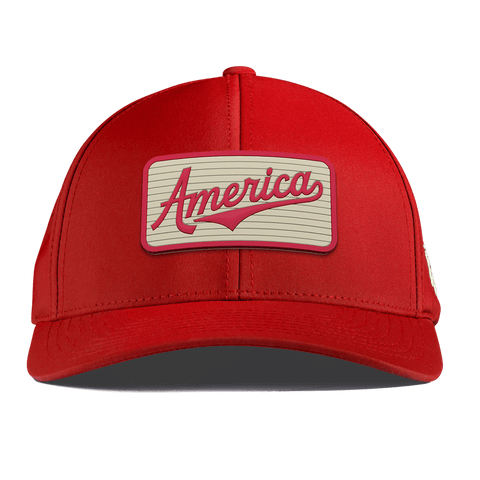 America Badge Curved Performance Red