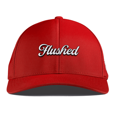 Flushed Script Curved Performance Red