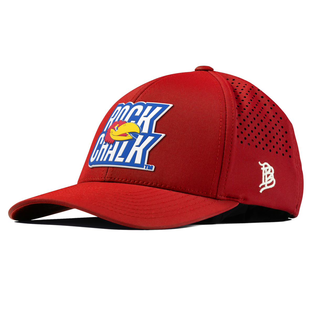 University of Kansas "Kansas Rock Chalk Block" Curved Performance Red