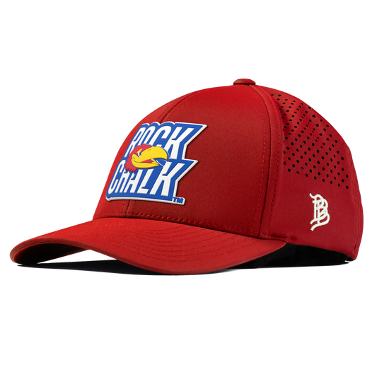 University of Kansas "Kansas Rock Chalk Block" Curved Performance Red