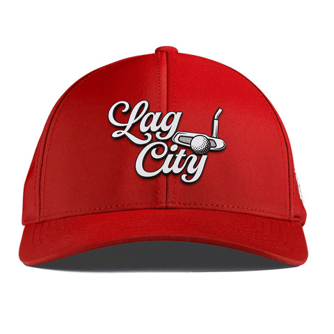 Lag City Script Curved Performance Red