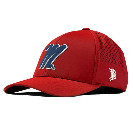 University of Mississippi "Ole Miss Block M Navy" Curved Performance Red