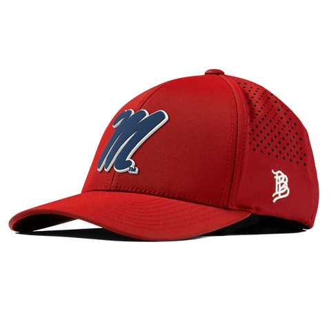 University of Mississippi "Ole Miss Block M Navy" Curved Performance Red
