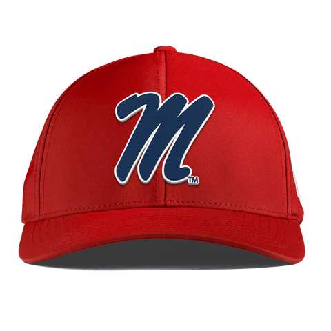 University of Mississippi "Ole Miss Block M Navy" Curved Performance Red