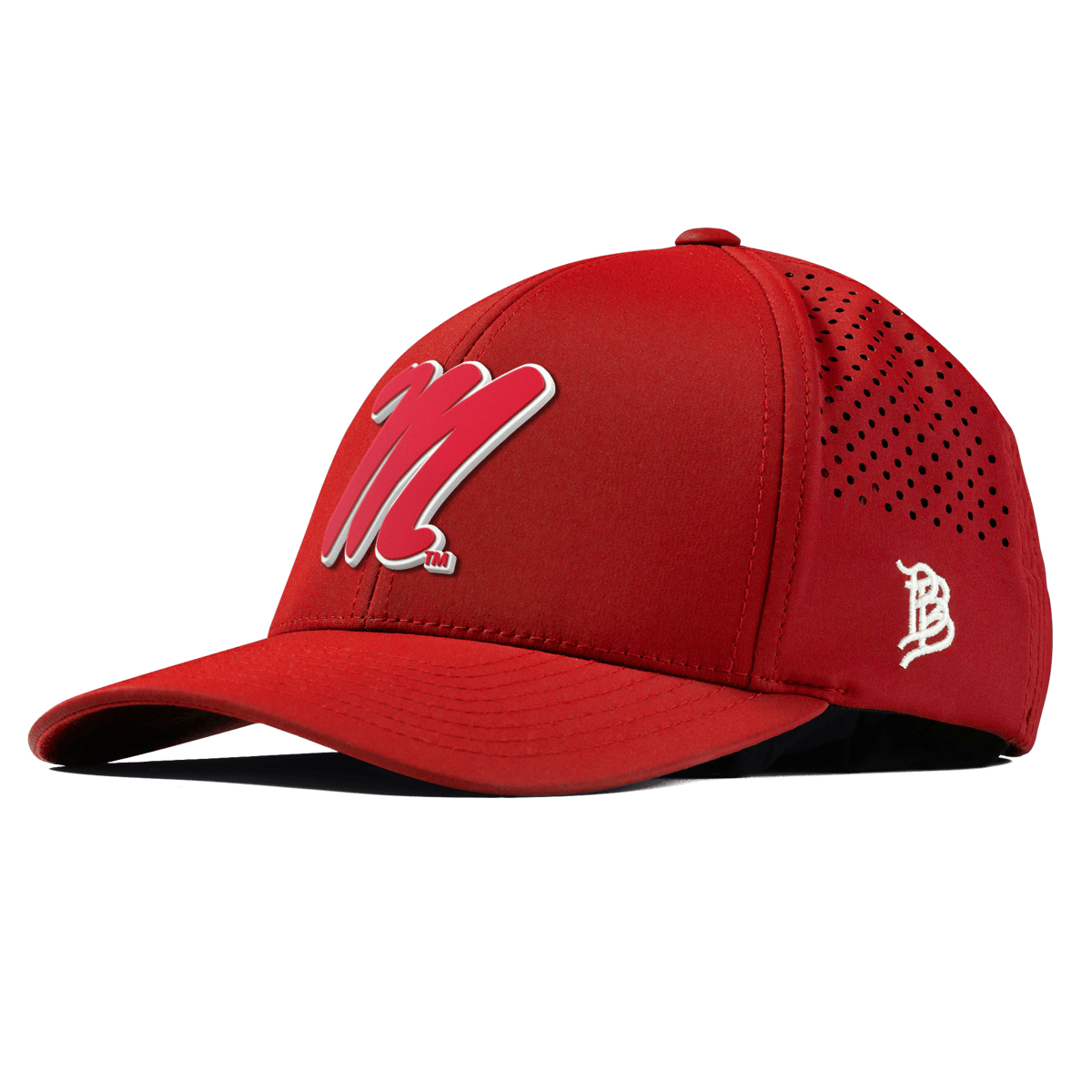 University of Mississippi "Ole Miss Block M Red" Curved Performance Red