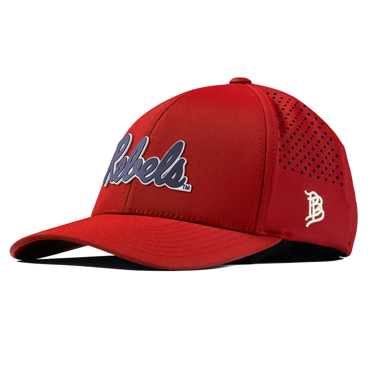 University of Mississippi "Ole Miss Navy Rebels" Curved Performance Red