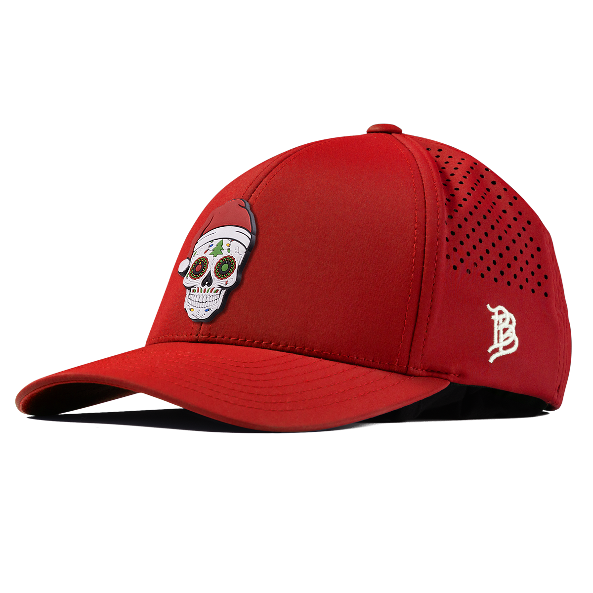 Santa Skull PVC Curved Performance Red