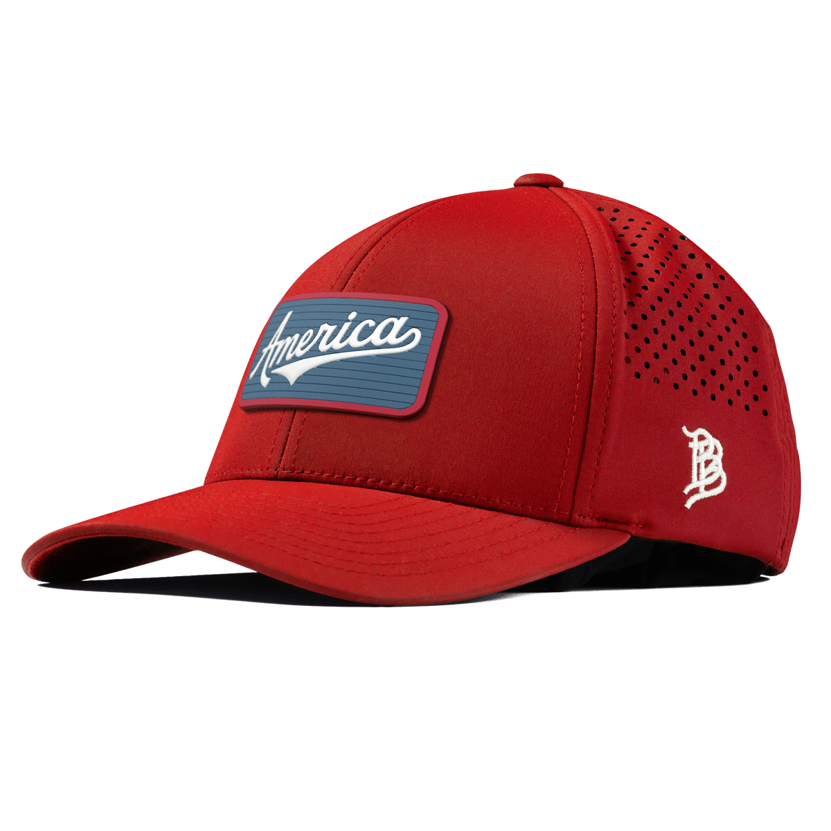 USA America Badge Curved Performance Red