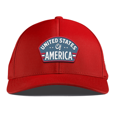 United States of America Badge Curved Performance Red