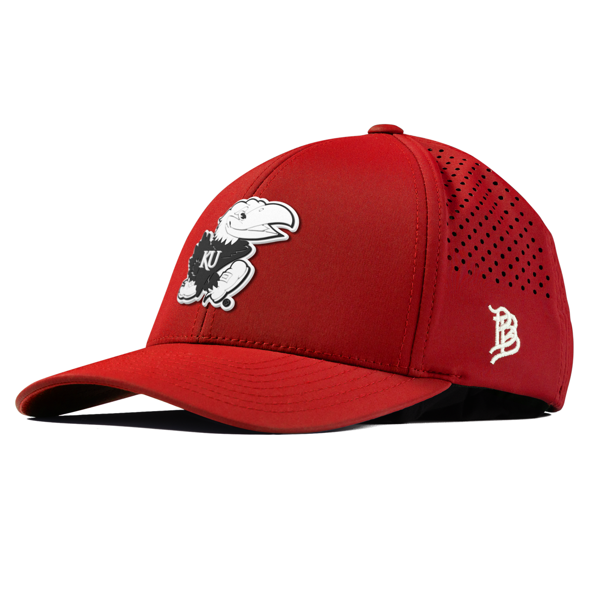 University of Kansas "Vintage Jayhawk" Curved Performance Red