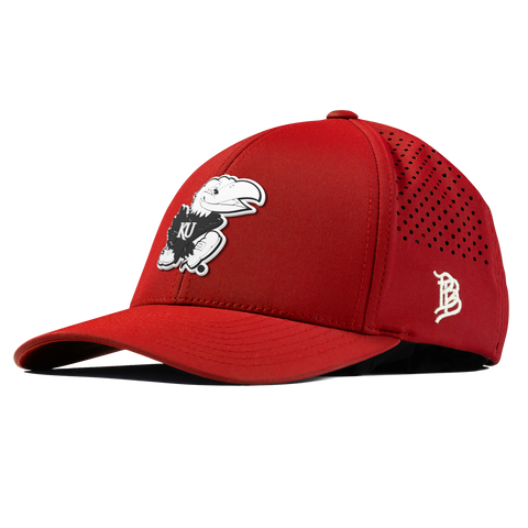University of Kansas "Vintage Jayhawk" Curved Performance Red