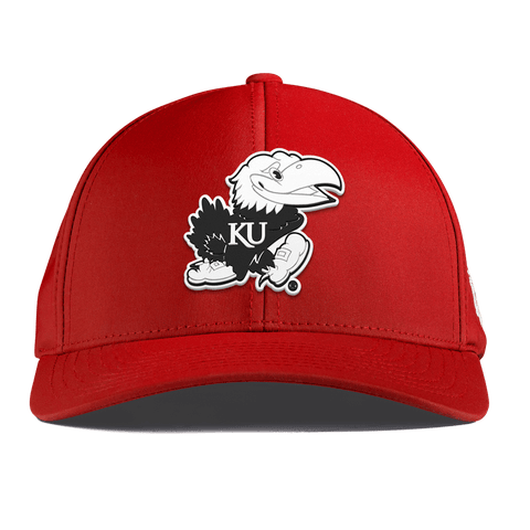 University of Kansas "Vintage Jayhawk" Curved Performance Red