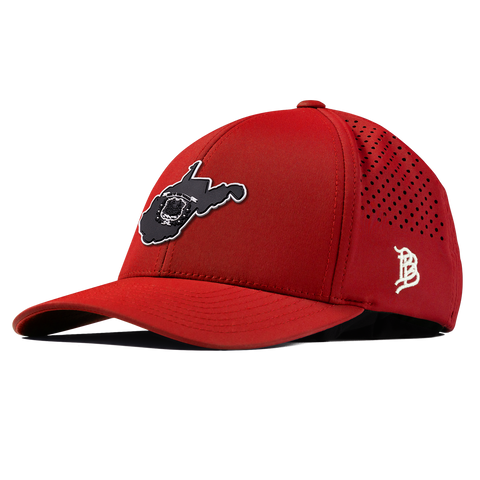 West Virginia Vintage Curved Performance Red