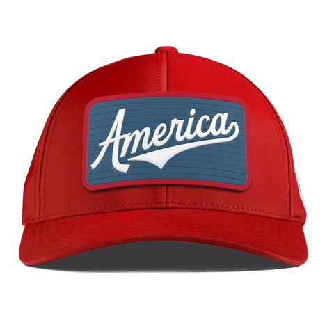 XL USA America Badge Curved Performance Red
