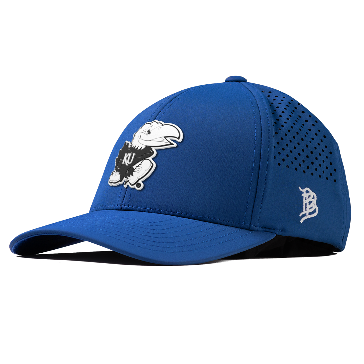 University of Kansas "Vintage Jayhawk" Curved Performance Royal