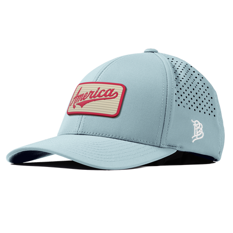America Badge Curved Performance Sky Blue