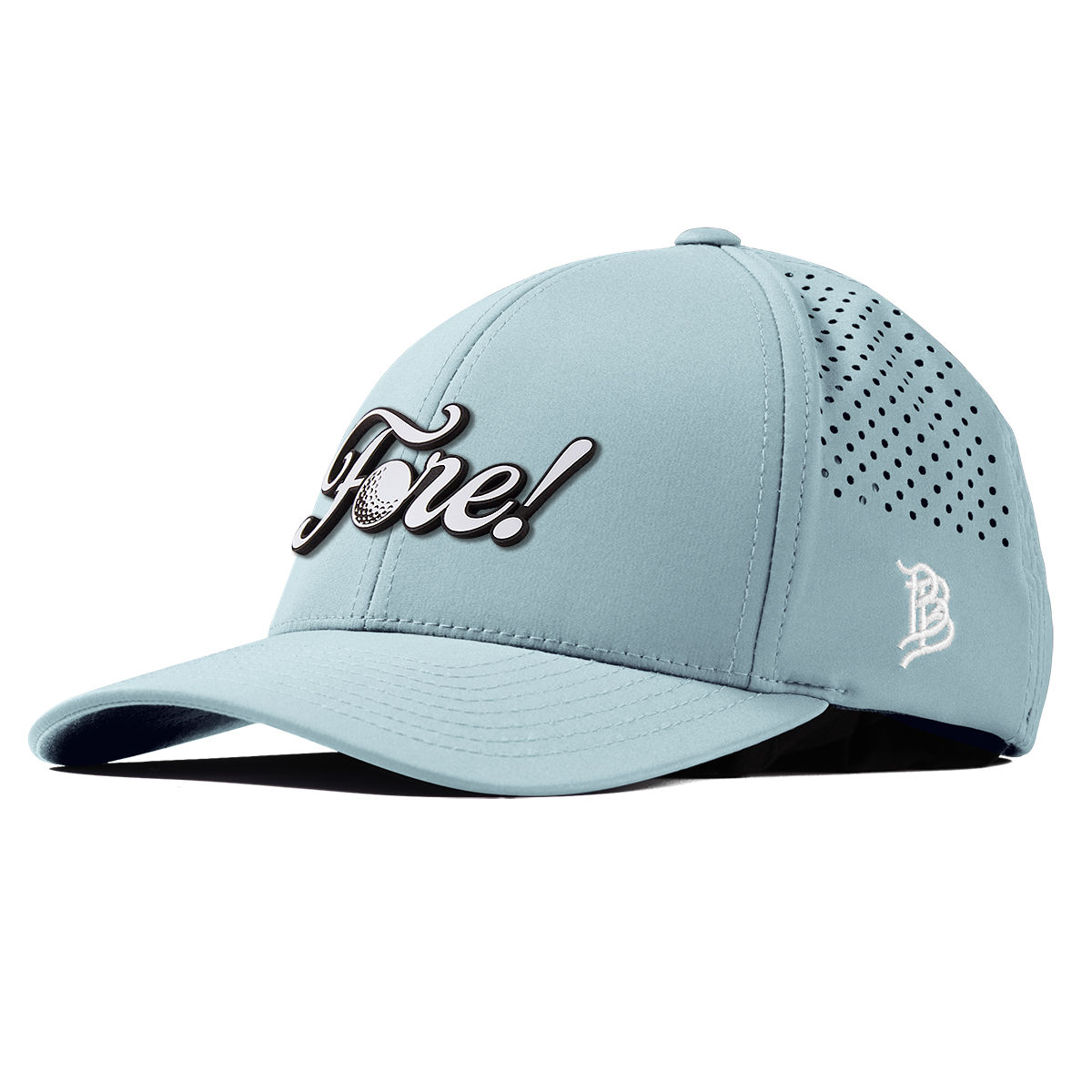 Fore! Script Curved Performance Sky Blue