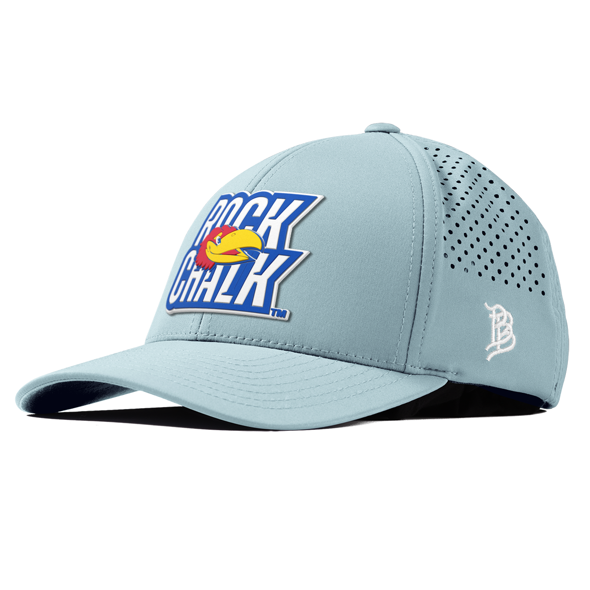 University of Kansas "Kansas Rock Chalk Block" Curved Performance Sky Blue