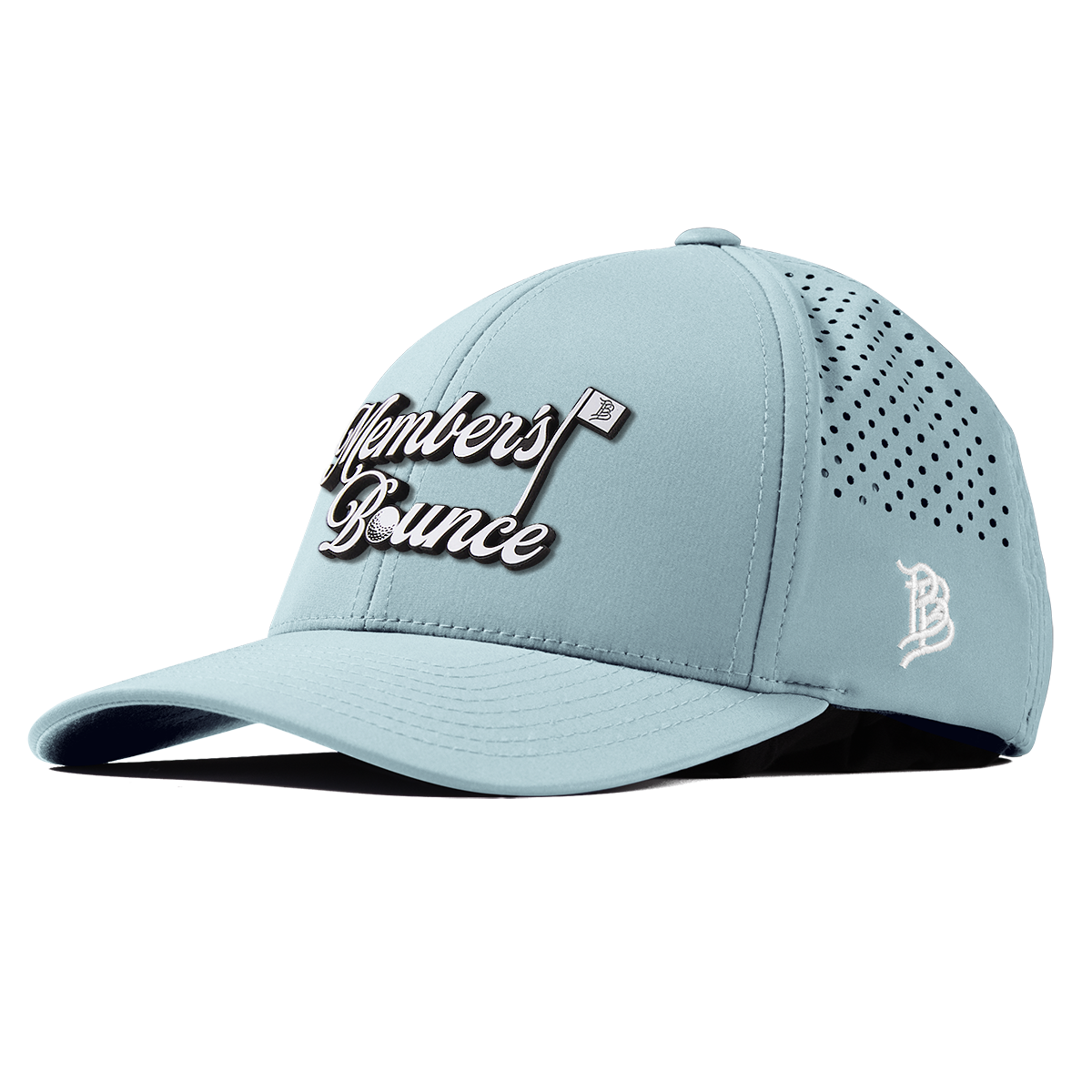 Member's Bounce Script Curved Performance Sky Blue