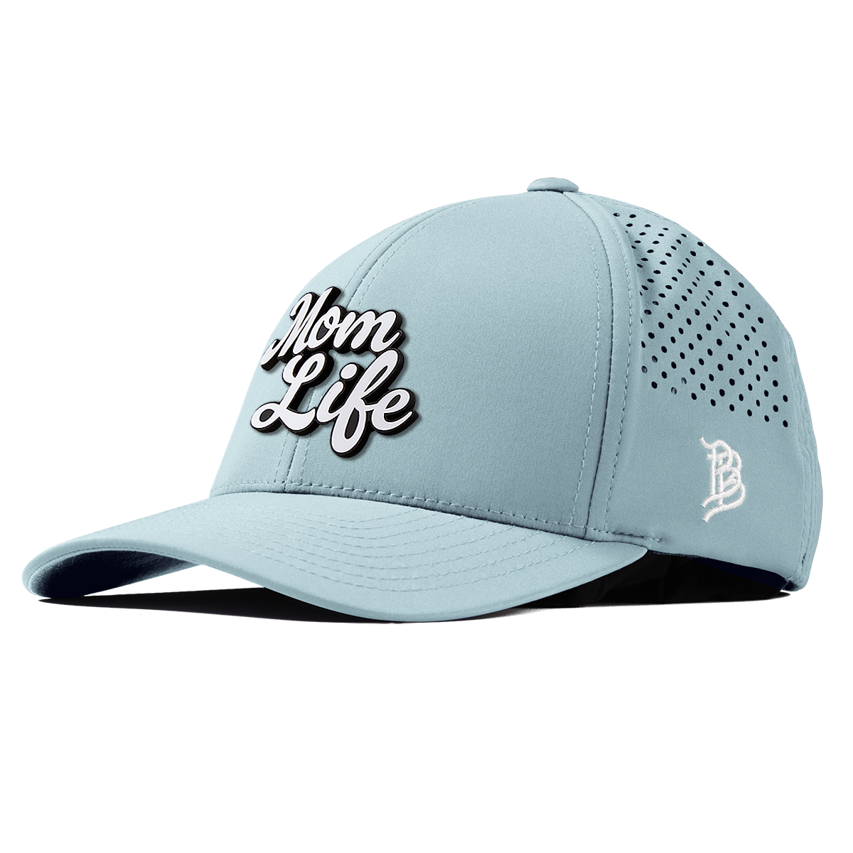 Mom Life Script Curved Performance Sky Blue