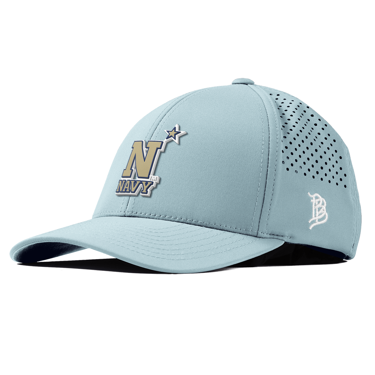 United States Naval Academy "Naval Academy Team Logo Gold" Curved Performance Sky Blue
