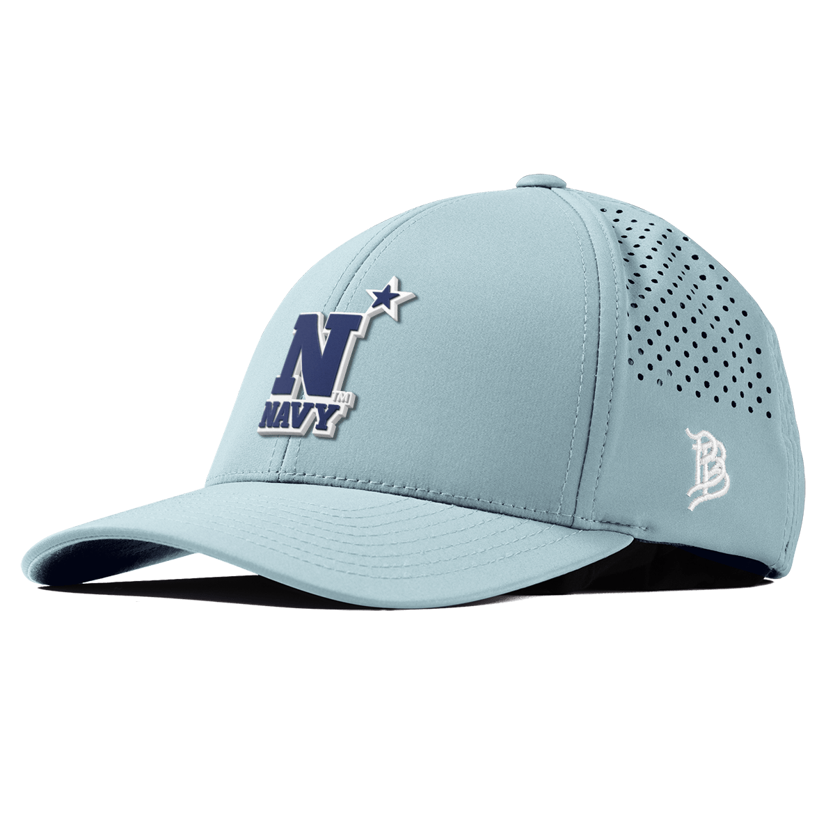 United States Naval Academy "Naval Academy Team Logo Navy" Curved Performance Sky Blue