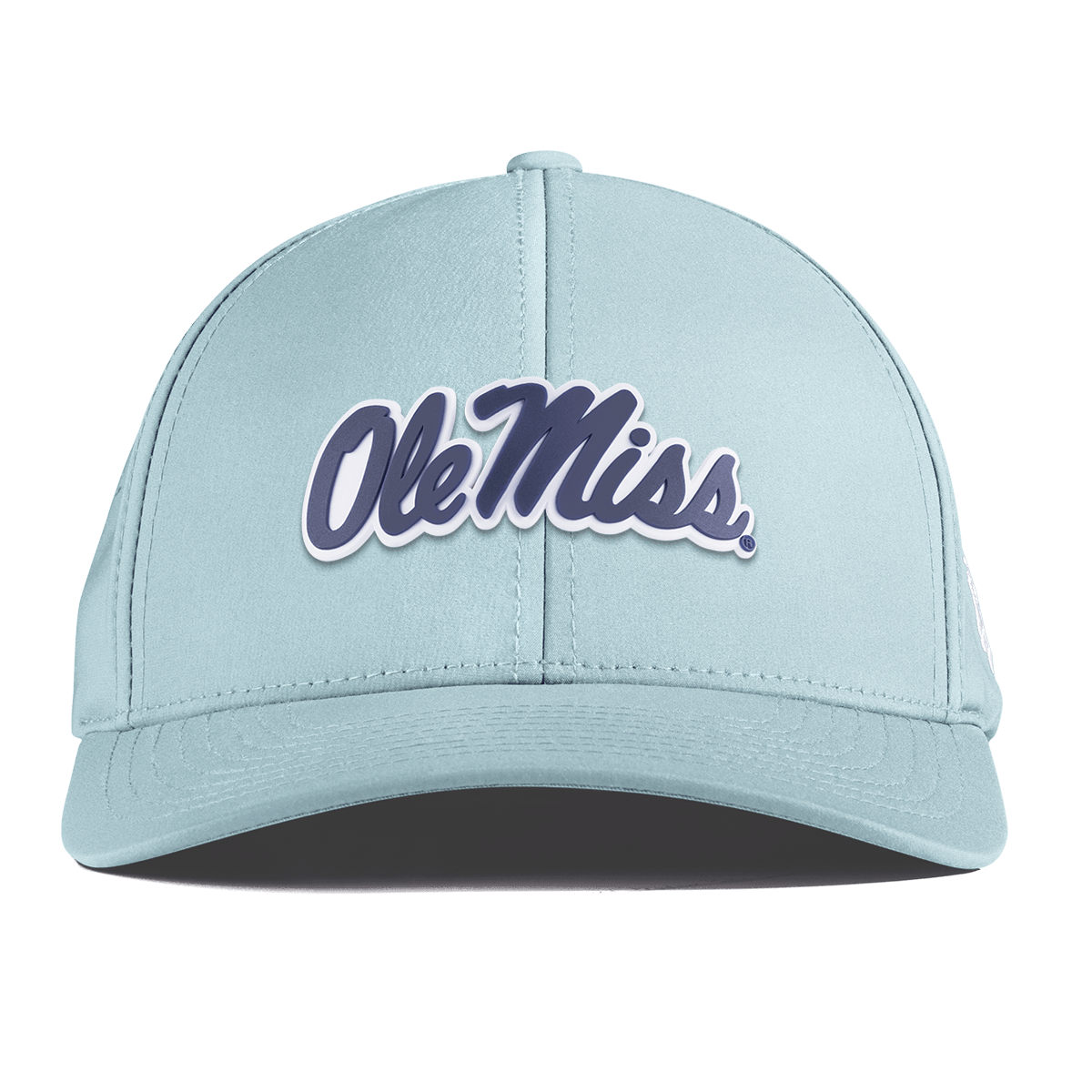 University of Mississippi "Ole Miss Navy Script" Curved Performance Sky Blue