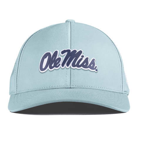 University of Mississippi "Ole Miss Navy Script" Curved Performance Sky Blue