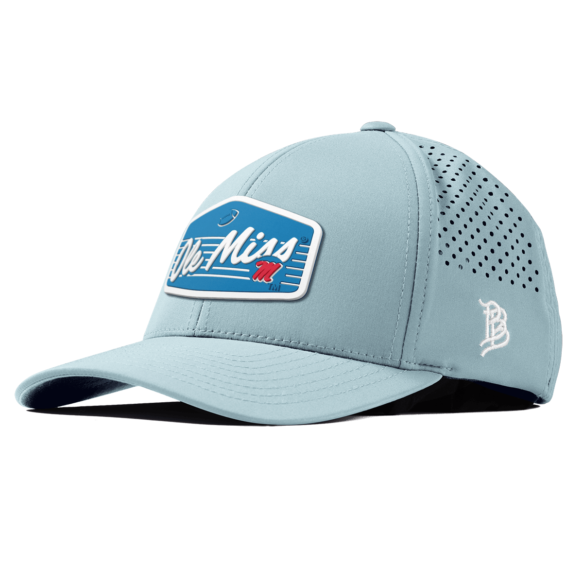 University of Mississippi "Rebel Football" Curved Performance Sky Blue